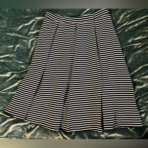 Ashley Blue Black and white striped Circle skirt size Medium